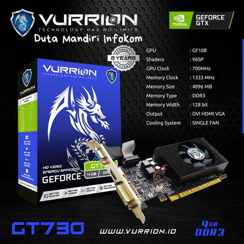VGA VURRION GT 730 4GB DDR3 128Bit GAMING VGA ORI