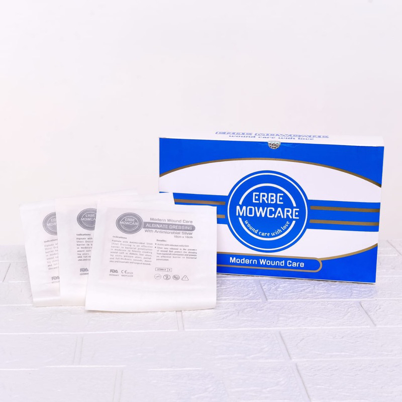 Alginat ag erbemowcare 10 x 10 , silver dressing / aquacel ag silver anti microbial dressing modern 