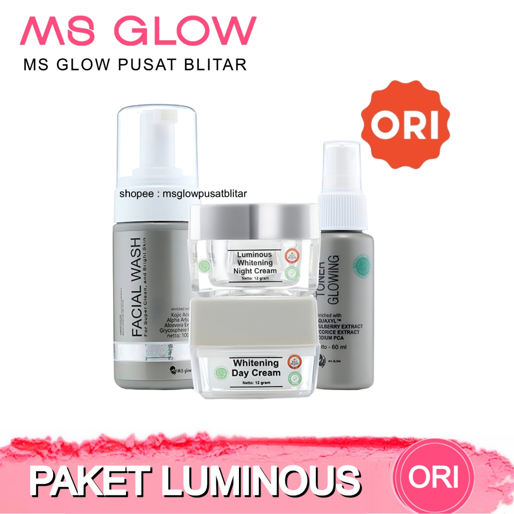 MS GLOW - Paket Luminous Ms Glow - Bopeng Bekas Jerawat Hitam