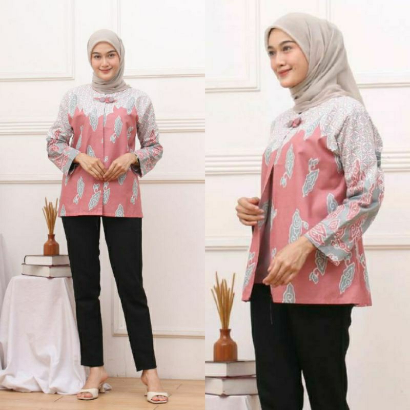 BAJU BATIK WANITA MODERN MONALISA GENES M,L,XL JUMBO asli PEKALONGAN