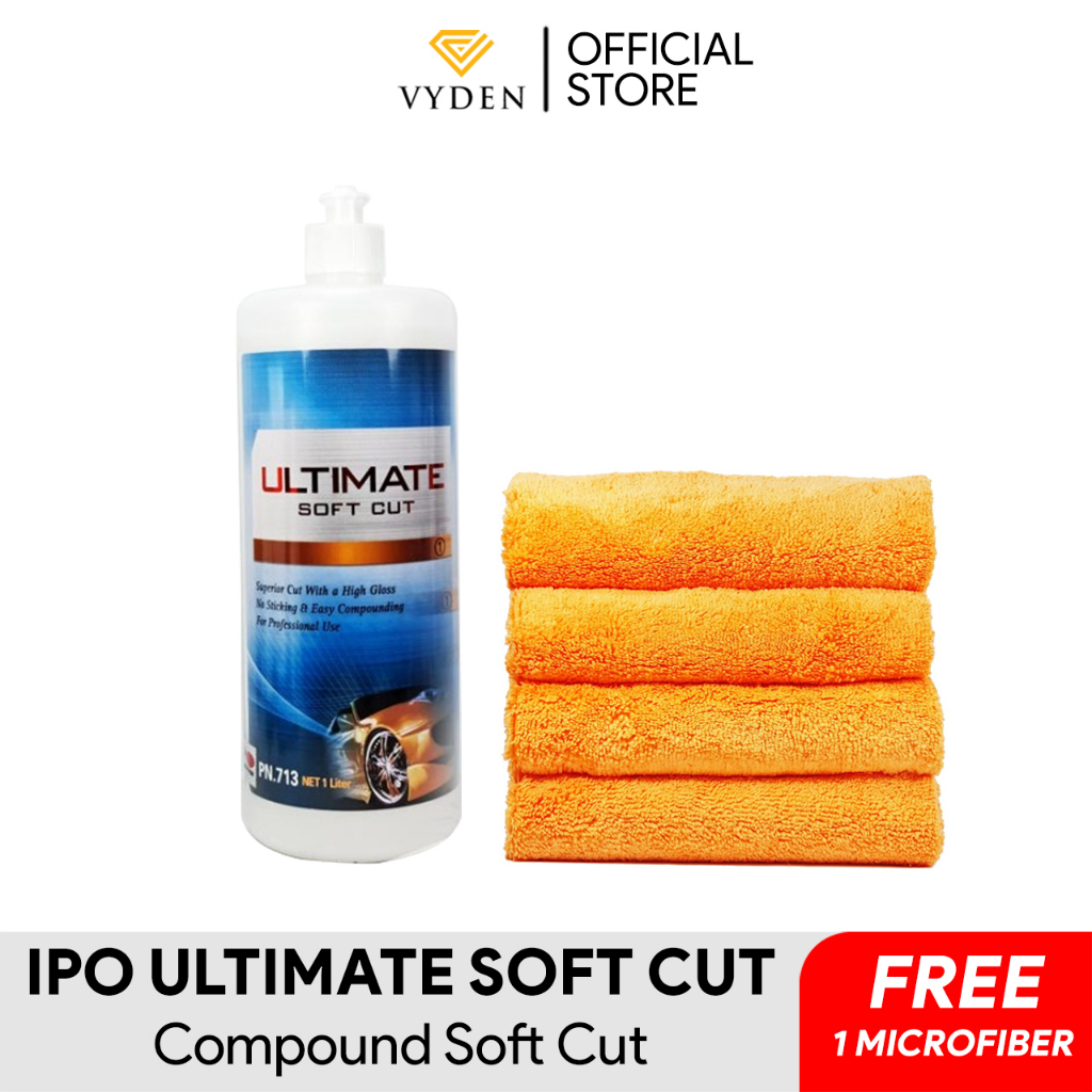 IPO ULTIMATE SOFT CUT 1 Liter Kompon Kasar Compound Kumpon Cat Mobil Soft Paint Cat Lengket Lembut Mobil Hitam Jepang