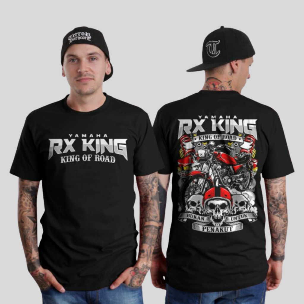 Baju Atasan Kaos Distro Motor Klasik Pria Bahan Katun Lengan Pendek Terbaru Yamaha RX King Indonesia