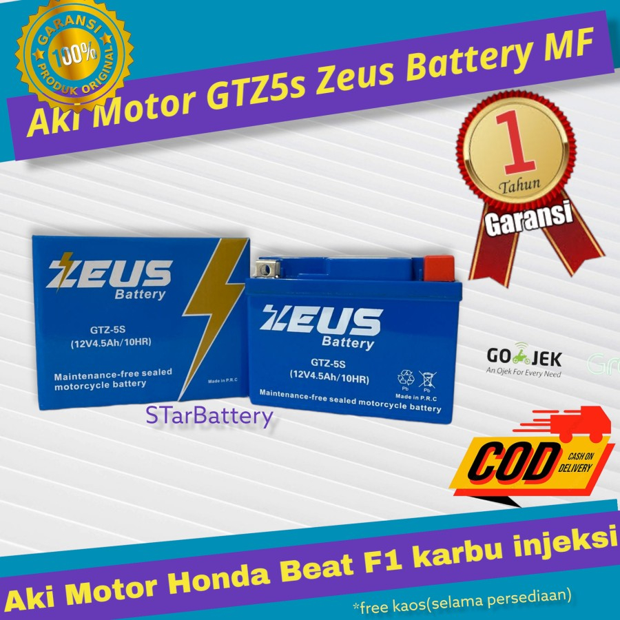 Aki Motor Honda Genio CBS GTZ5S Zeus Super Aki Kering Kualitas Baik