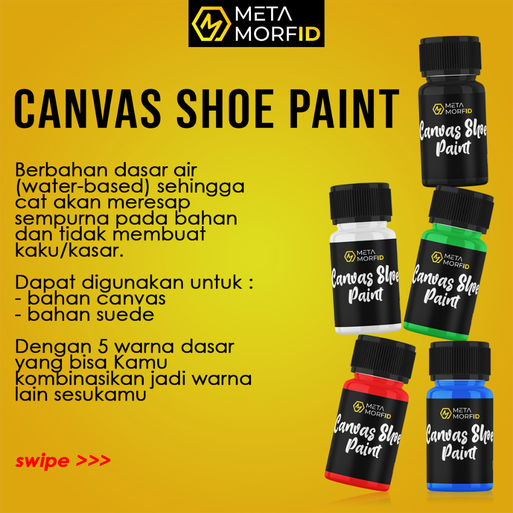 Metamorfid Shoe Paint Cat Sepatu Canvas Kanvas Dan Suede 50ml