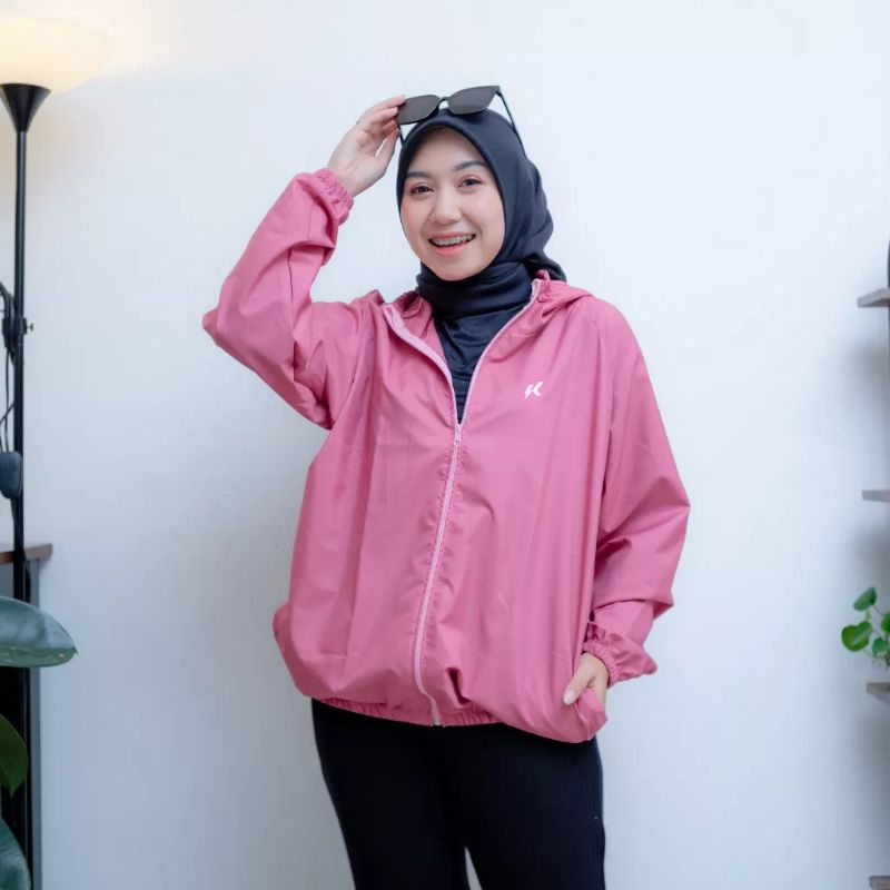 Jaket big size wanita olahraga running Outdoor