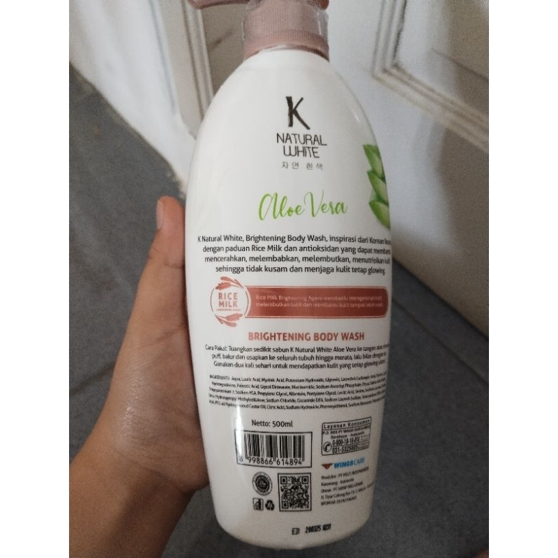 K natural white 500ml body wash/sabun mandi cair