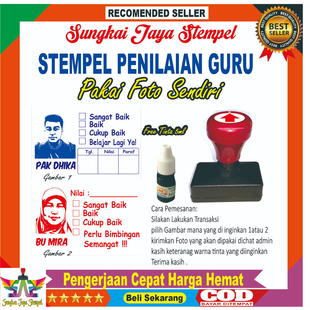 

STEMPEL PENILIAN GURU PAKAI FOTO SENDIRI