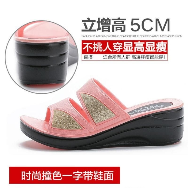 Sandal Slop Wedges Convs Strip Glitter Import High Quality RF