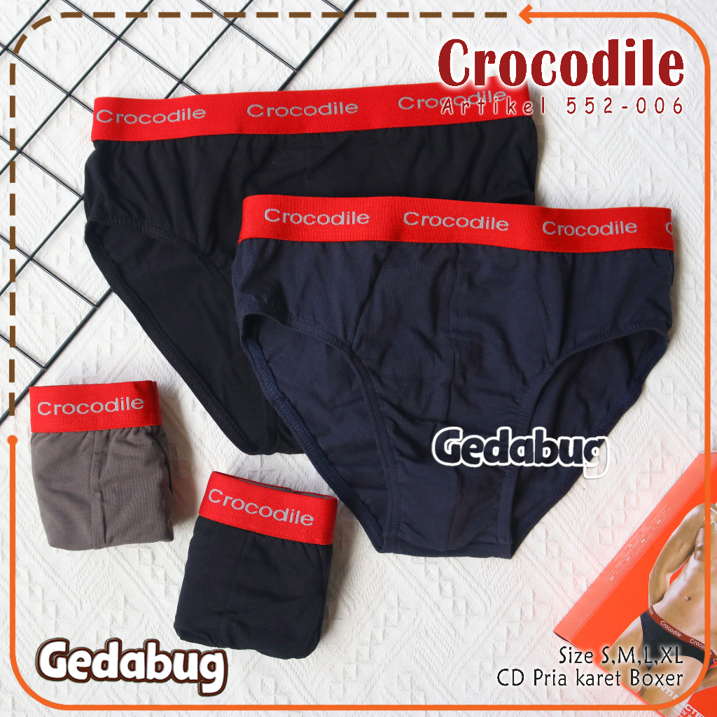 2 Pcs - CD Pria CROCODILE 552-006 Box Orange | Celana dalam segitiga Karet Boxer | Gedabug