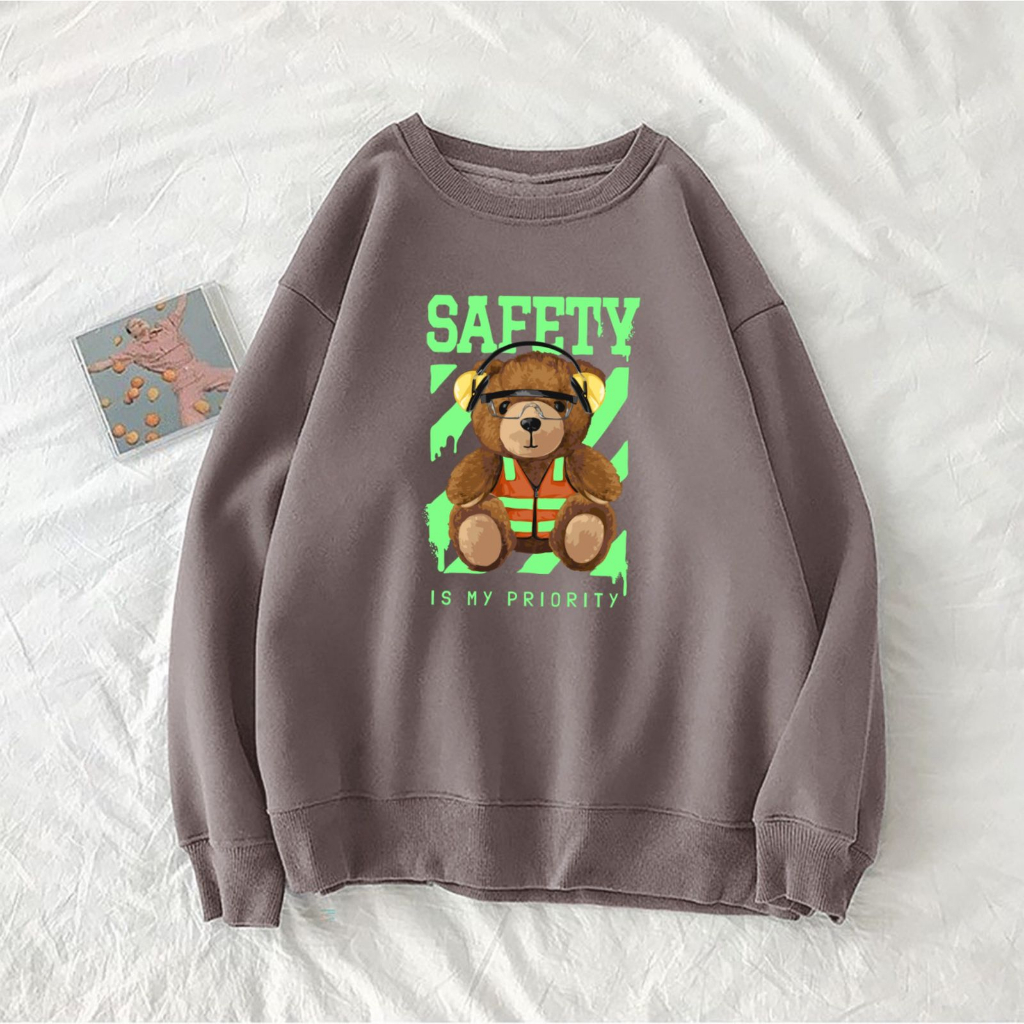 Sweater SAFETY IS PRIORITY Sweatshirt Pria Wanita Crewneck || M - XXL