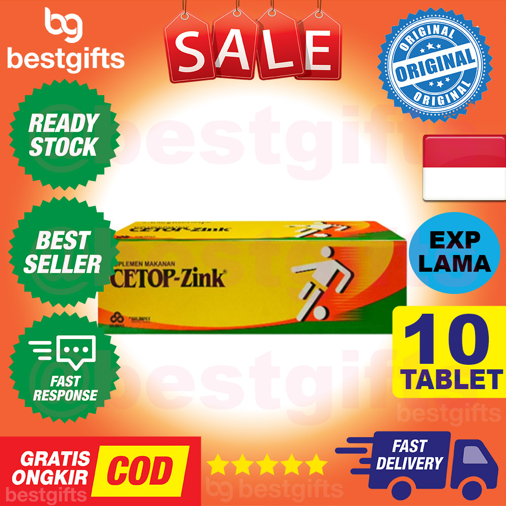 CETOP-ZINK CETOP ZINK SUPLEMENT KESEHATAN UNTUK KEBUTUHAN VITAMIN DAN MINERAL 1 STRIP ISI 10 KAPLET