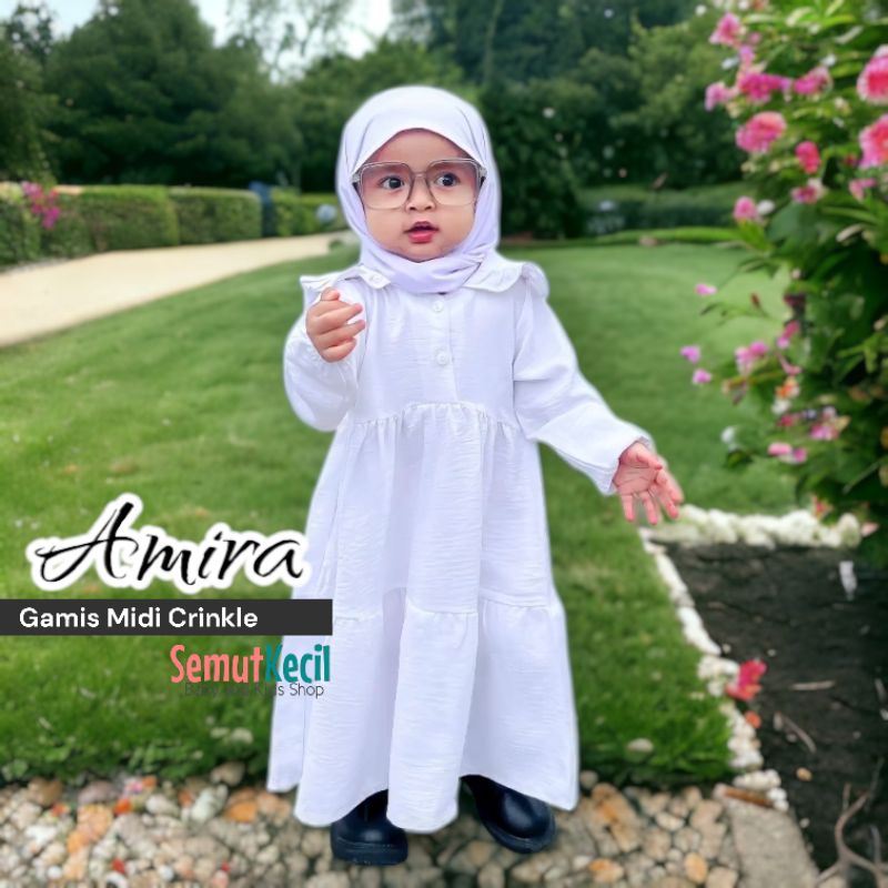 Gamis Anak Perempuan Midi 3-4 Tahun AMIRA Dress Anak Perempuan Rayon Crinkle
