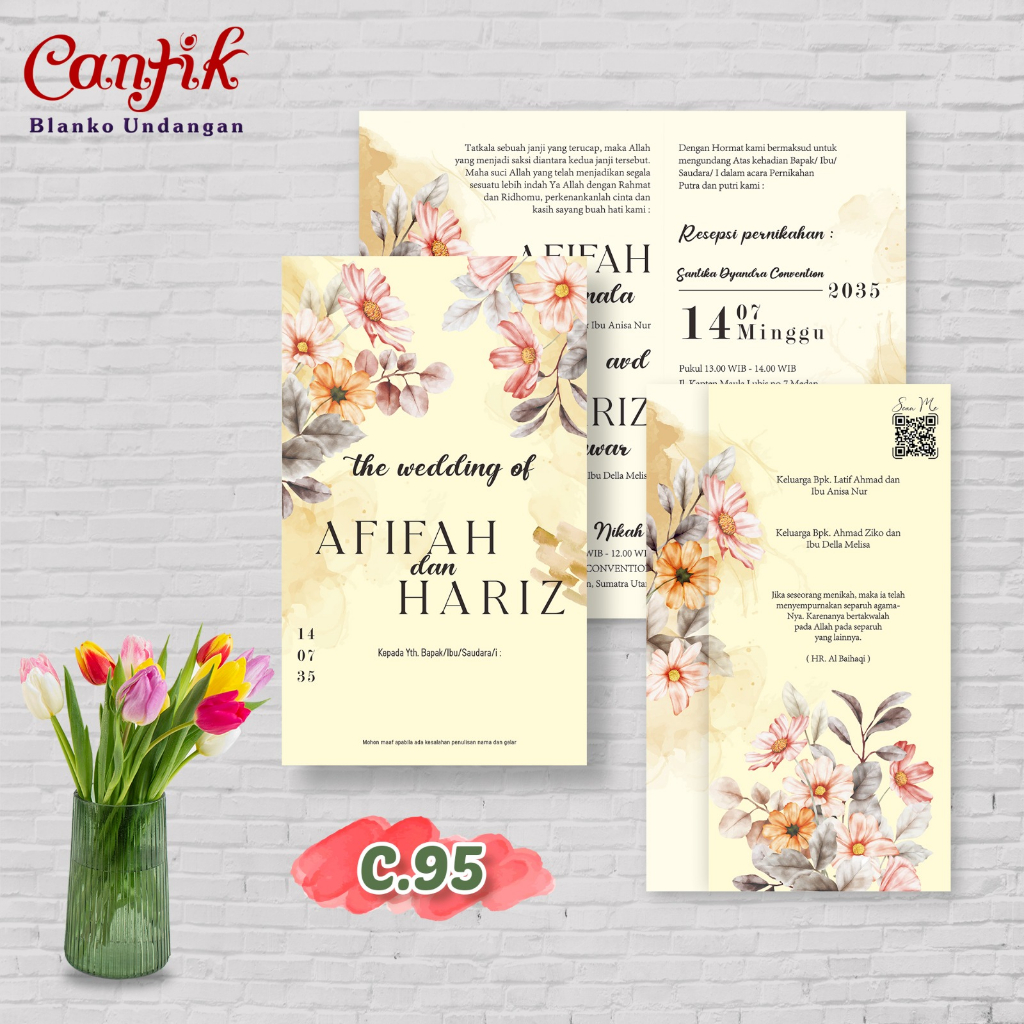 Blangko Undangan Cantik 95 | Blangko Undangan Nikah | Undangan Khitan | Kertas Undangan Kosong Murah