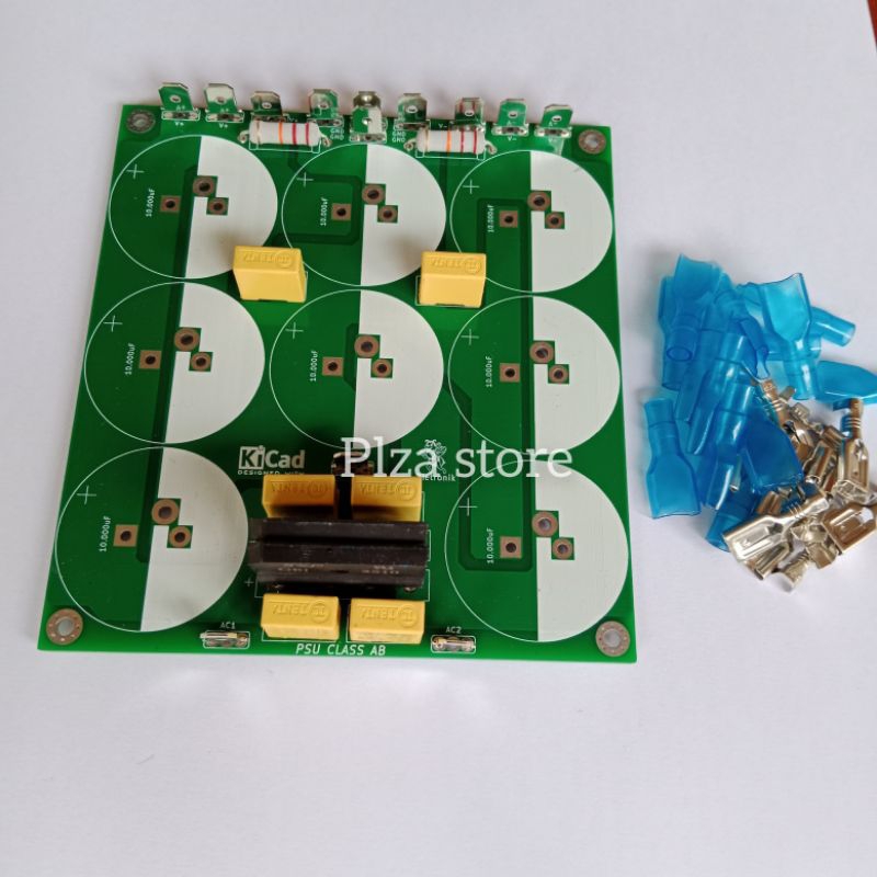Pcb psu isi 8 elco class AB lengkap komponen Pcb double layer Pcb psu class ab isi 8 elko plus kompo