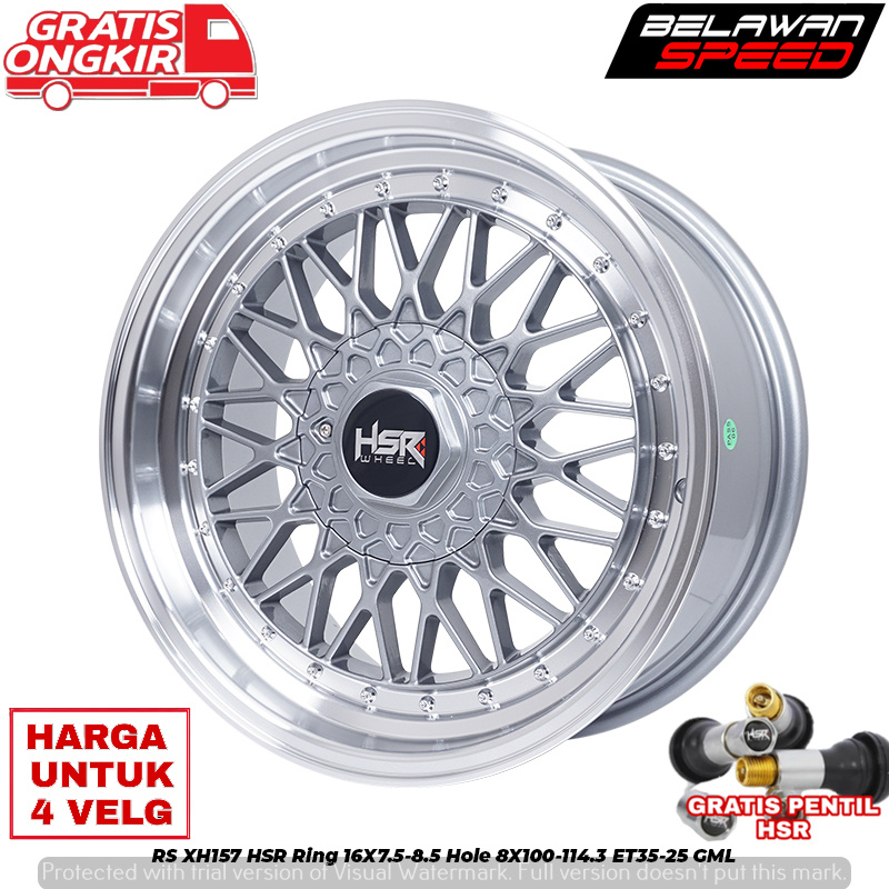 PELEK MOBIL RACING VELG MODIFIKASI TIPE CELONG HSR RS RING 16 PCD 4X100/114,3 UNTUK MAZDA2 JAZZ YARI