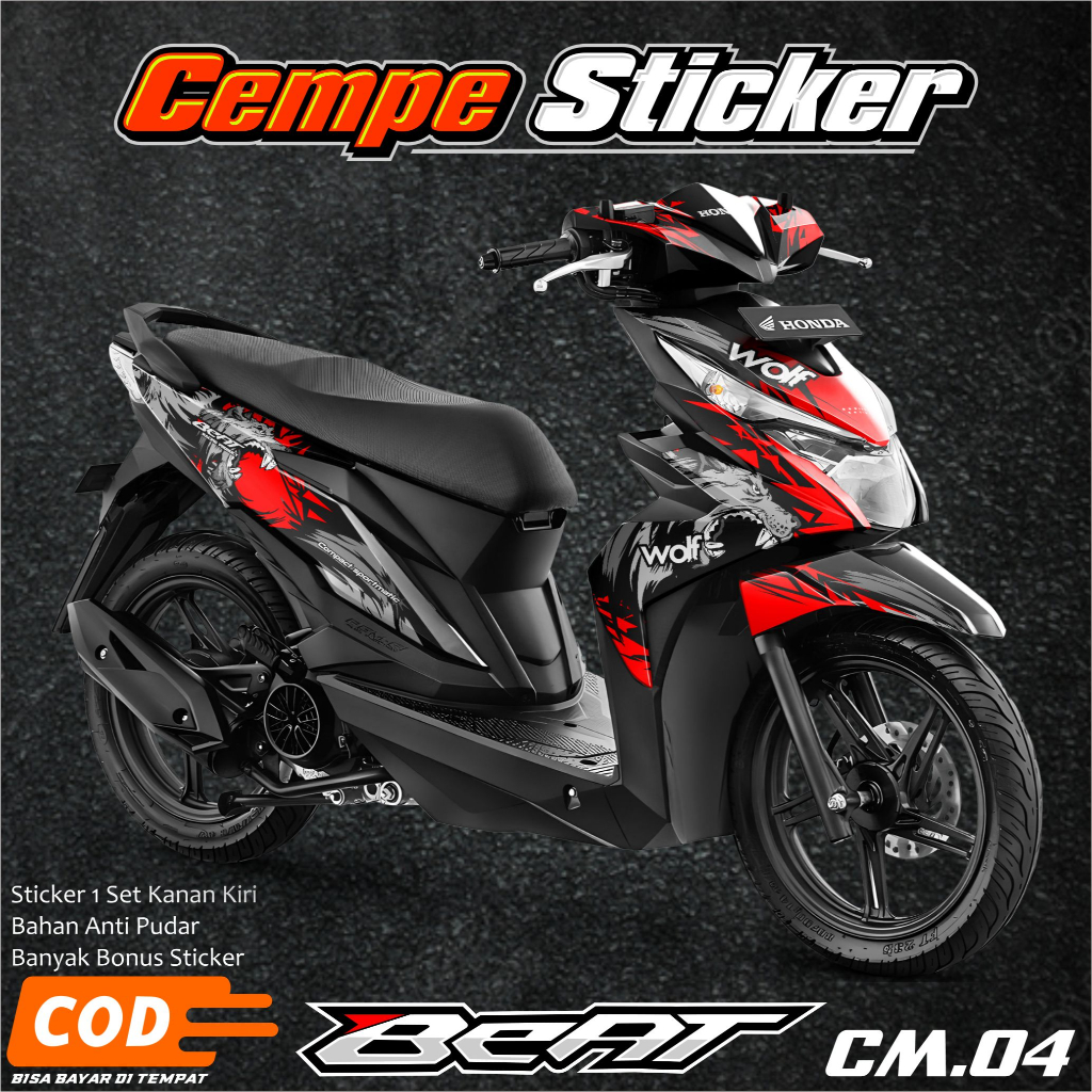 Stiker Decal Full Body BEAT STREET Fi 2016/2019 - Decal Sticker Standar BEAT ESP Motif Racing. CM04
