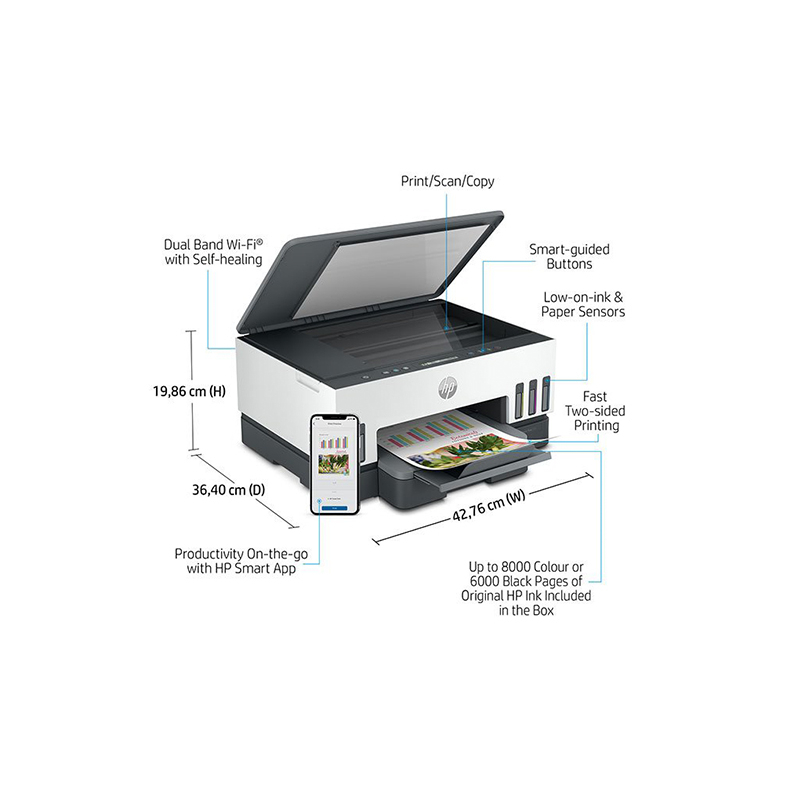 Printer HP Smart Tank 720 Print Scan Copy Duplex Wireless Garansi Resmi HP GT53 GT52