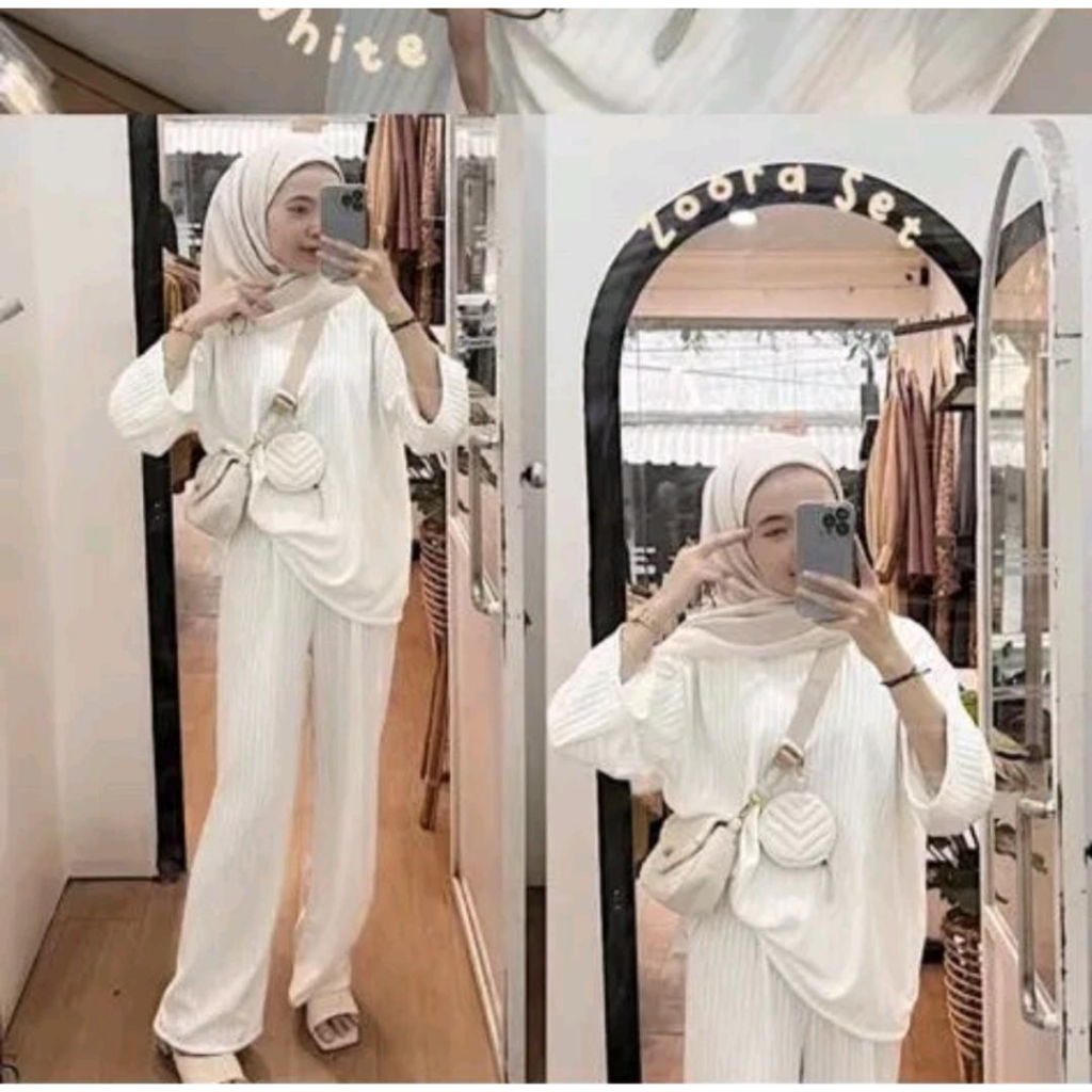 Set Pakaian Wanita Bahan Rajut Model Two Piece Crop Top dan Rok Span untuk Tampilan Modis