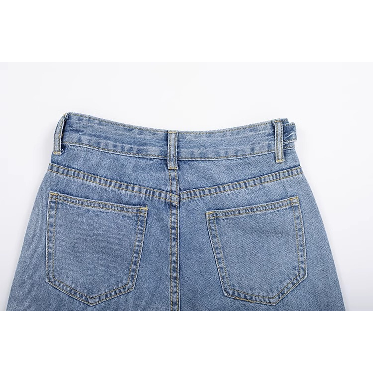 Celana Jeans Wanita Tombol Fashion Highwaist Korea Style