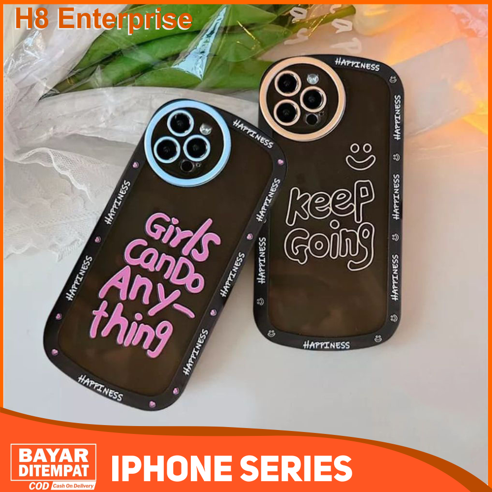 Case iPhone X XS XR 7 Plus 8 Plus 11 12 12 Pro Casing Cute Candy Happy Silicon Premium