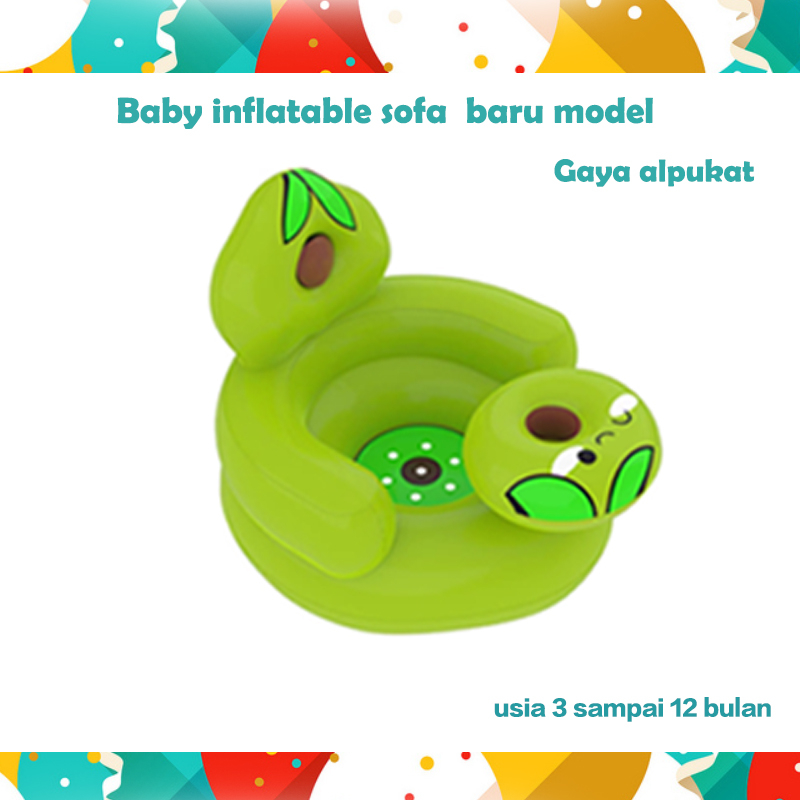 HUAYI MALL 100% jkt ready sofa bayi / kursi bayi pompa untuk belajar duduk, makan, main dan mandi cocok untuk bayi 4 bulan - 3 tahun model alpukat sofa