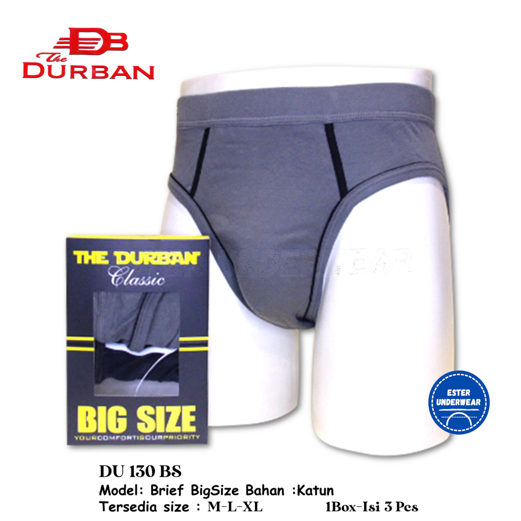 Celana Dalam Pria Big Size DURBAN Clasic DU 130BZ ISI 2Pcs