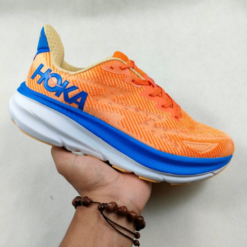 HOKA CLIFTON 9 ORANGE BLUE