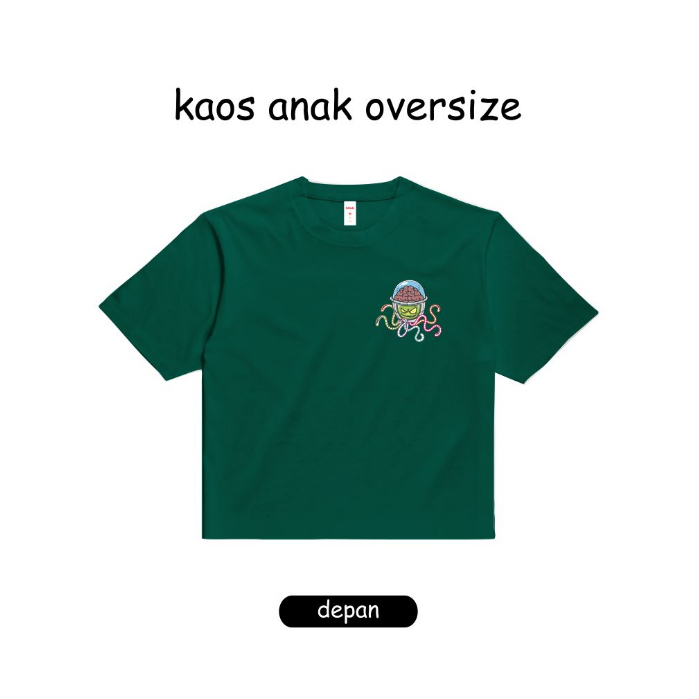 Dikids OVERSIZED - Baju Anak Umur 2-12 tahun Unisex - Squidward - Kaos Anak Laki laki Perempuan Teralaris