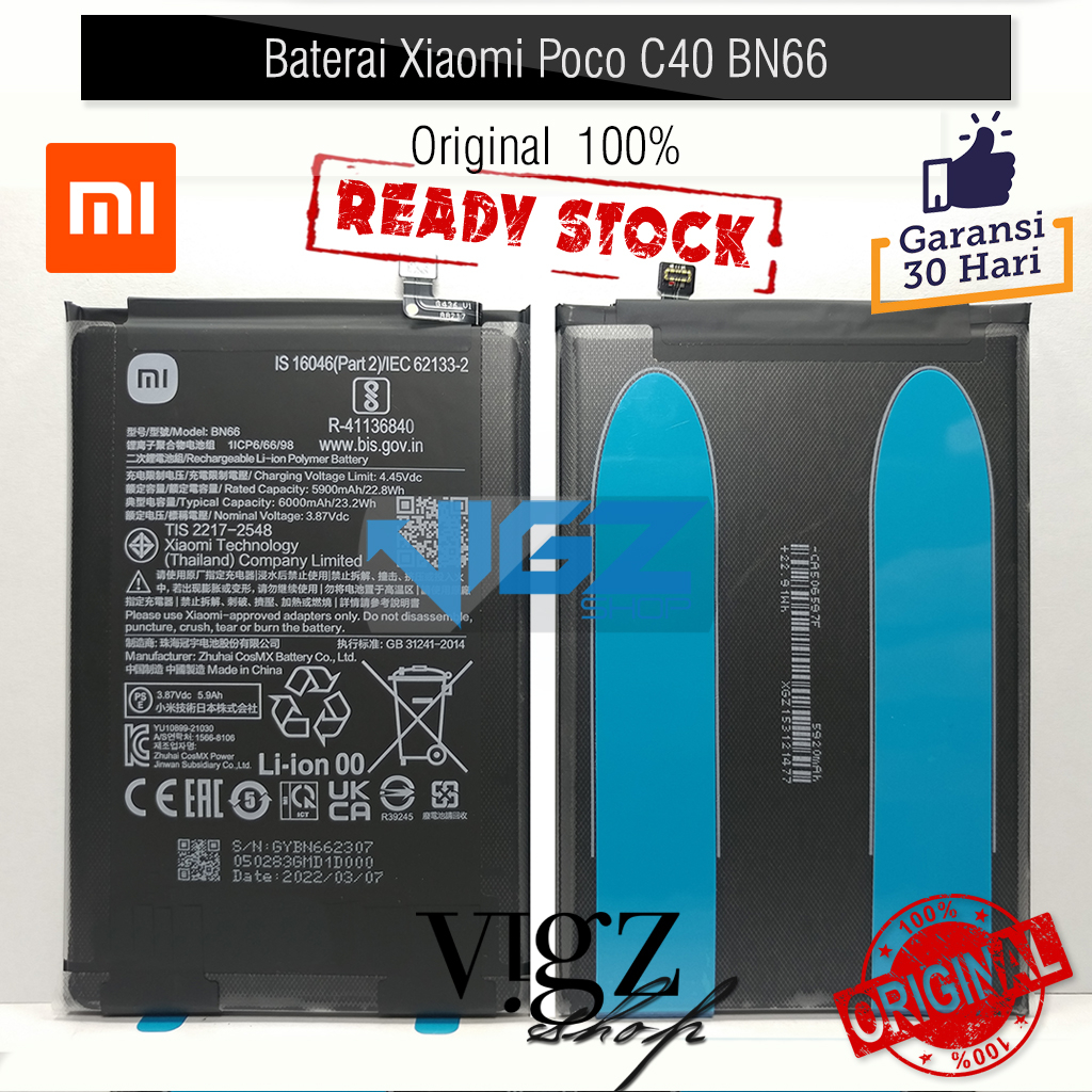 Baterai Xiaomi Poco C40 BN66 Original 100%