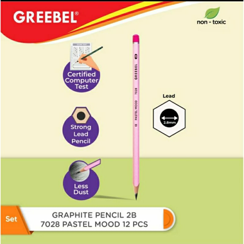 pensil 2b Greebel graphite pastel (12pcs)