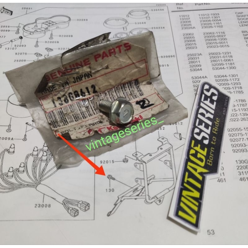 baut breket lampu ninja ss original baut breket lampu tengah ninja Ss 130G0612 original