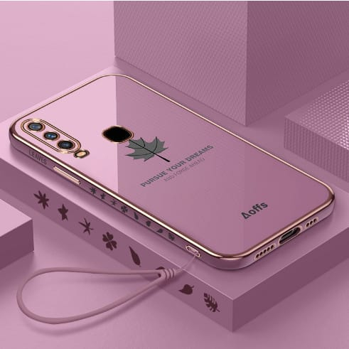 Case Vivo Y12 / Y15 / Y17 Silikon Maple Plating Motif Daun Terbaru