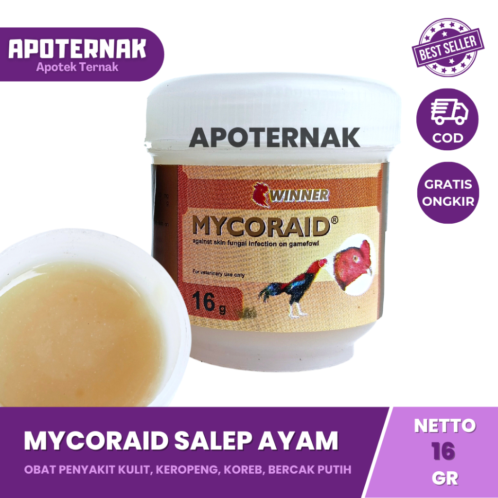 MYCORAID SALEP AYAM 16 Gram | Obat Salep Korep Anti Jamur Ayam Unggas