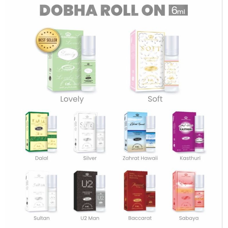 Parfum DOBHA 6ml Non Alkohol Semua Aroma Best Seller