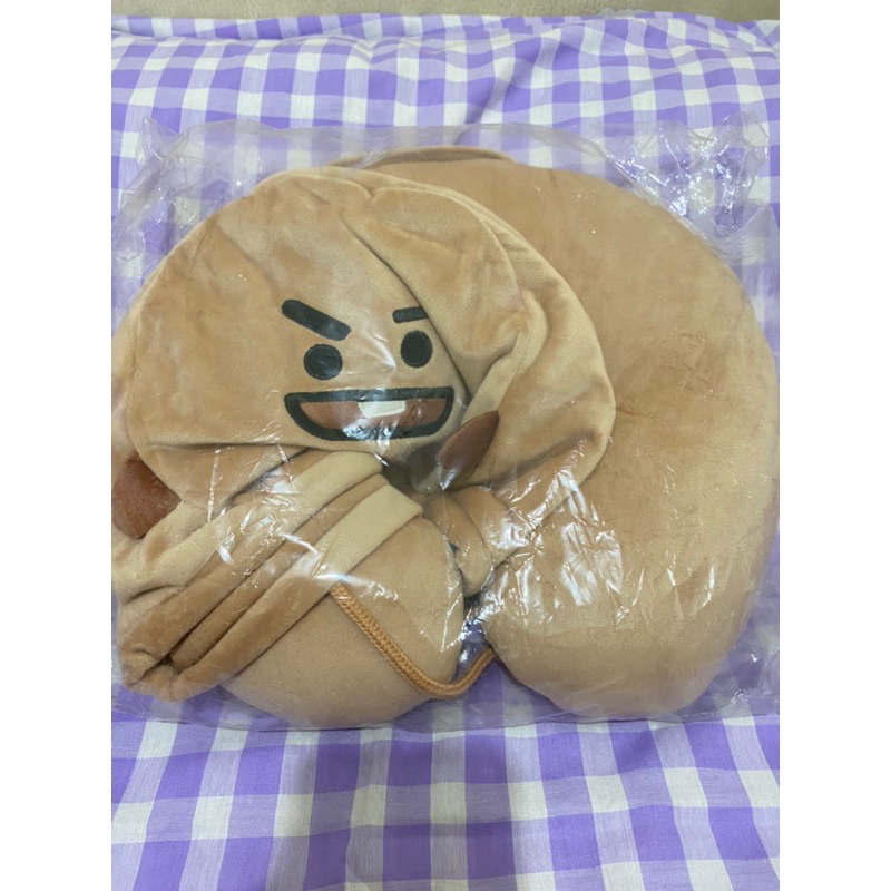 [ Ready Stock ] Official BT21 Shooky Hooded Neck Pillow // Bantal leher