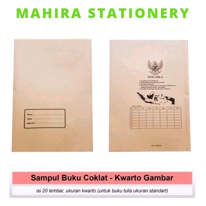 

Sampul Buku Cokelat Kuarto (isi 20lbr) Ukuran buku SIDU 38/58