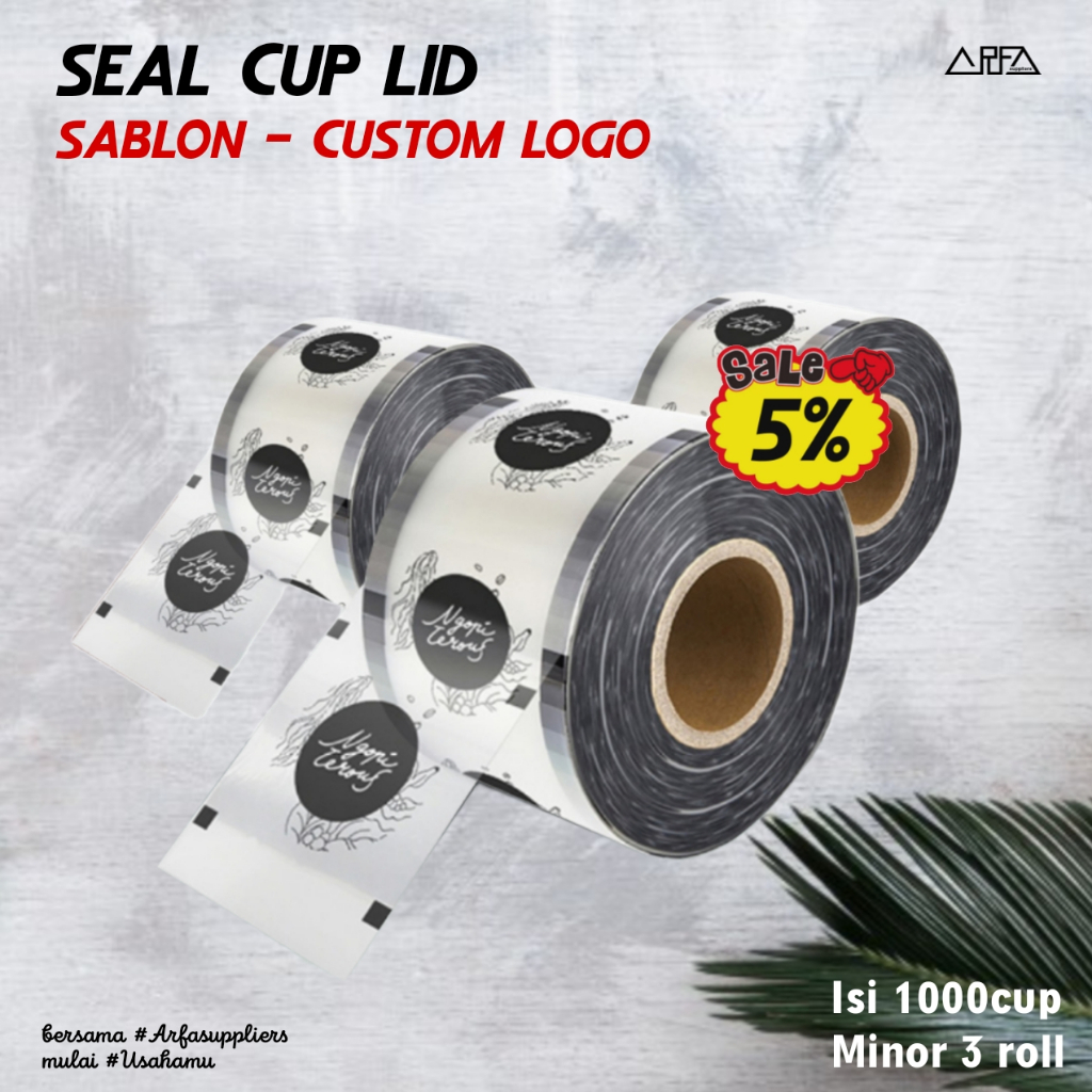 Sablon Plastik Cup Sealer Lid Custom Logo