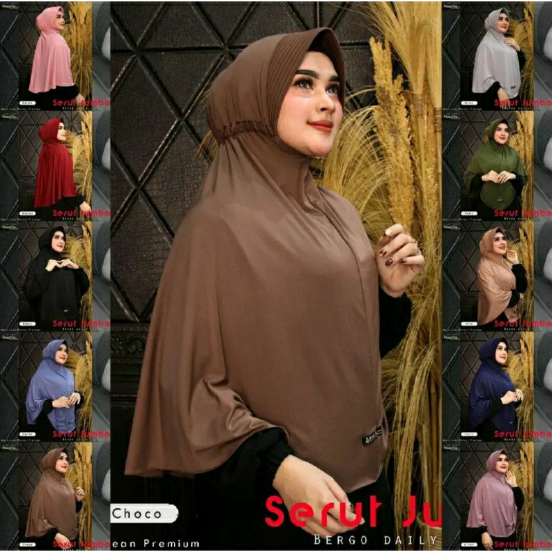 BERGO JILBAB INSTANT SERUT JUMBO XL JEARSY NAZILLA