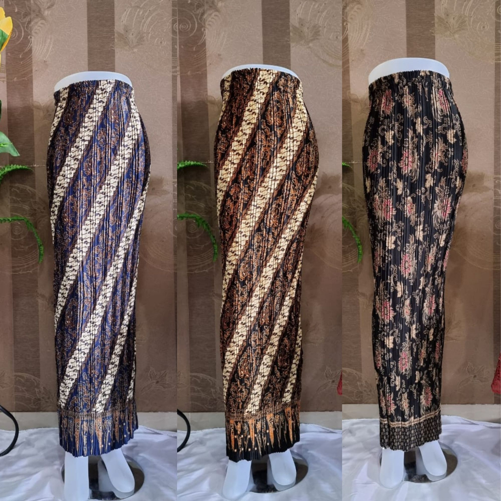 Rok Plisket Instan / Rok Batik Setelan Kebaya / Rok Plisket Wanita