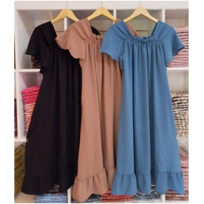 Daster crinkle fuji dapat 3pcs