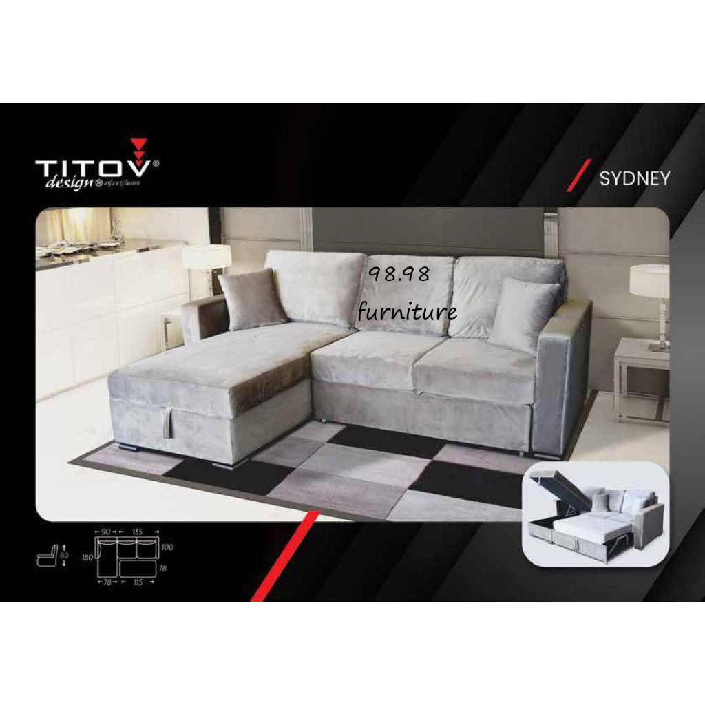 TITOV TYPE SYDNEY (SOFA BED SUDUT L) || SOFA TAMU FULLSET - Medan