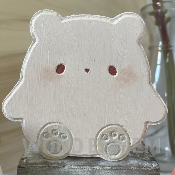 

WOODENGEM DIY Wood Character Painting Kit Melukis Mainan Anak Lucu Hampers Kayu Polar Bear Binatang