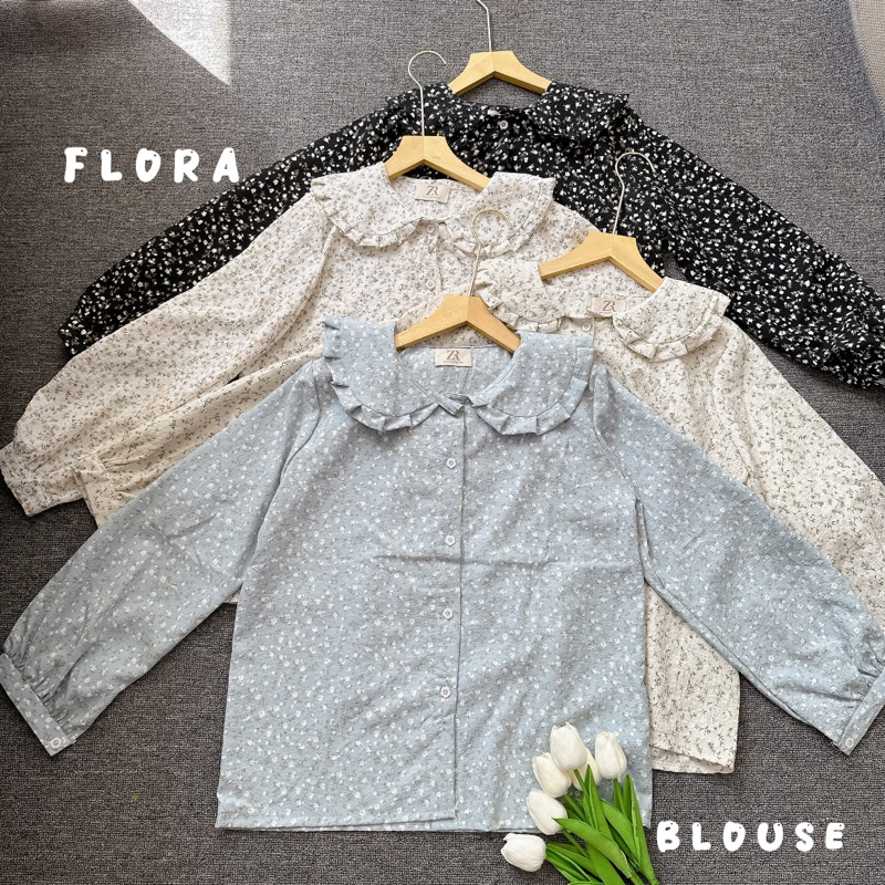 Suzy Blouse Crinkle Airflow - Korean Blouse - Blouse Motif Bunga