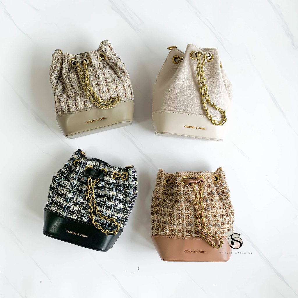 BAG CK CHICO TWEED BUCKET