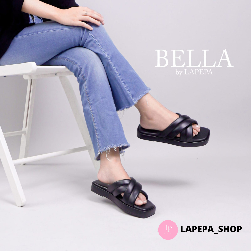 LAPEPA SHOP - Lapepa BELLA Sandal Wanita Model Silang Double Strap Terbaru Sendal Selop Cewek Kekini