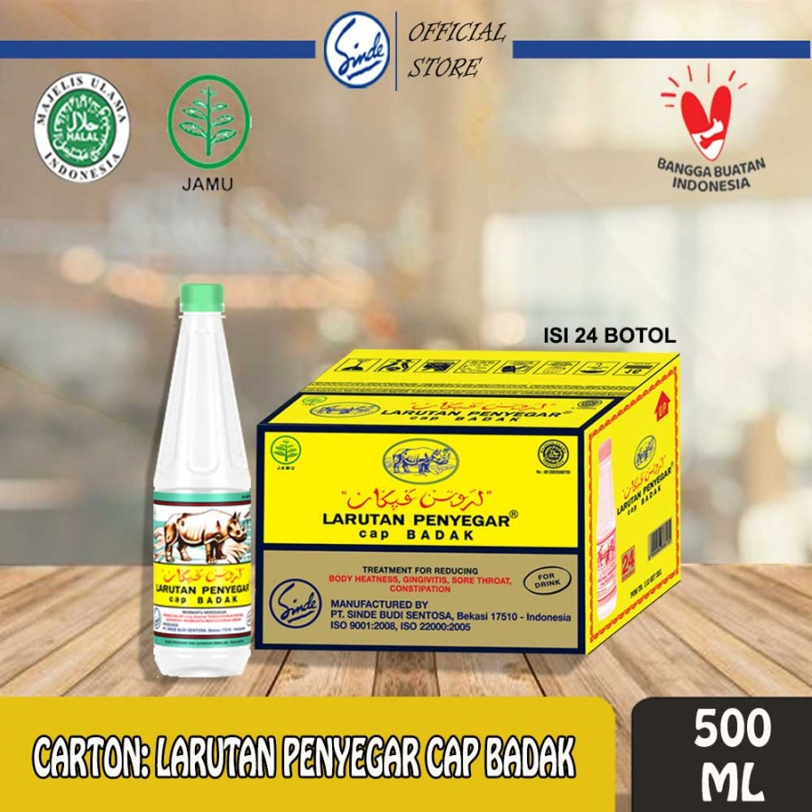

CARTON : LARUTAN PENYEGAR CAP BADAK botol 500ml/ Larutan Botol 500 ml isi 24 Botol