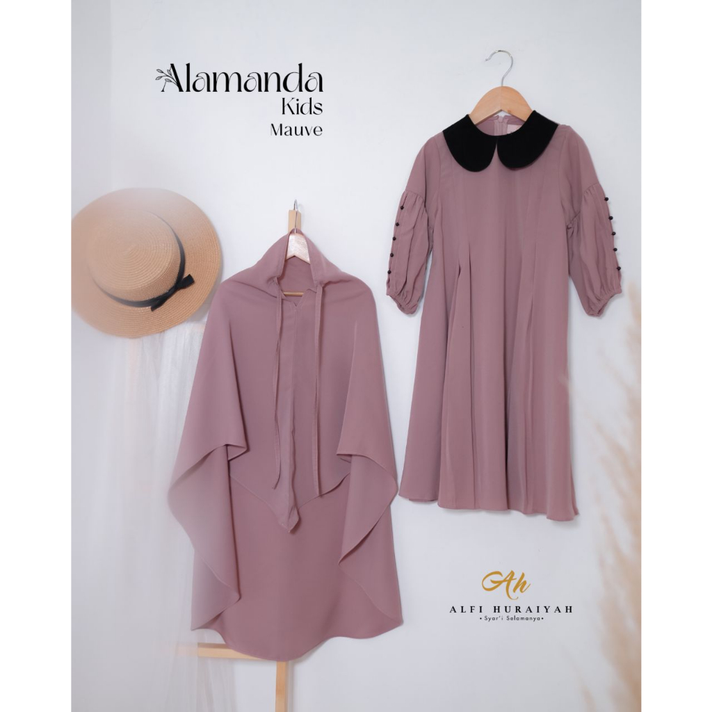 ALAMANDA KIDS GAMIS n KHIMAR by ALFI HURAIYAH klambieakhwat | katun polyester dan silky