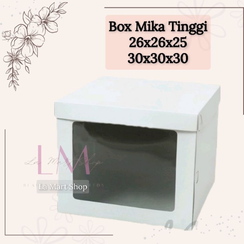

Box Mika Tinggi Dus Mika Putih Cake Box Mika Dus Kue Mika 26x26x25, 30x30x30