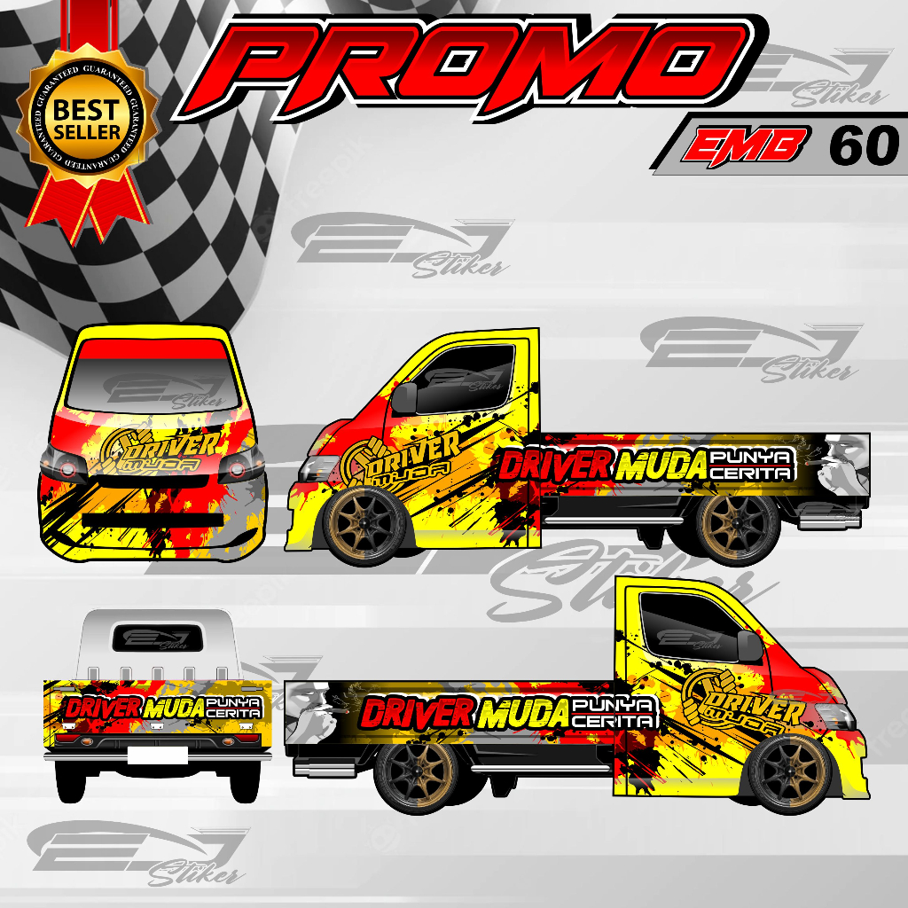 STIKER NEW DESAIN PICK UP FULL BODY DECAL-STICKER MOBIL L300 VARIASI DESAIN KEKINIAN-EMB60