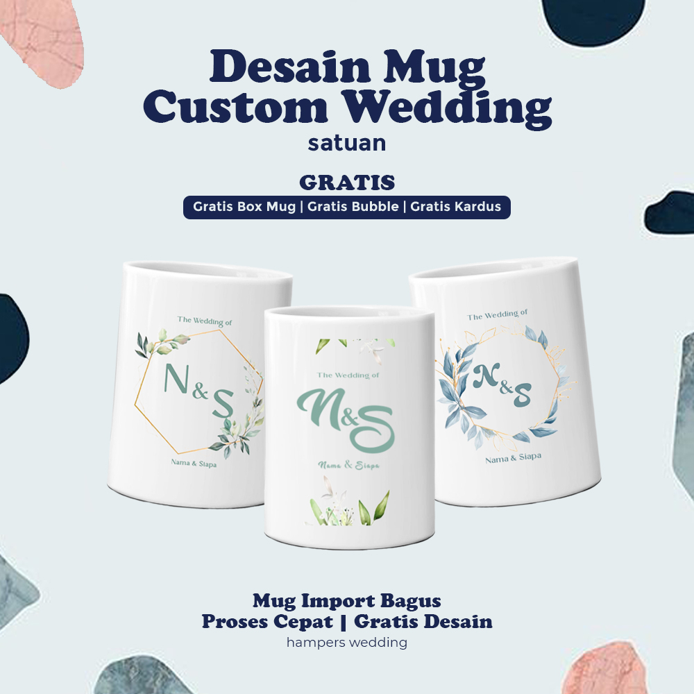 MUG CUSTOM SATUAN / MUG CUSTOM NIKAHAN / SOUVENIR GELAS CUSTOM WEDDING / SOUVENIR NIKAHAN WEDDING